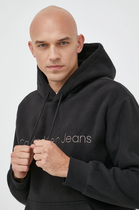 Суичър Calvin Klein Jeans в черно с изчистен дизайн