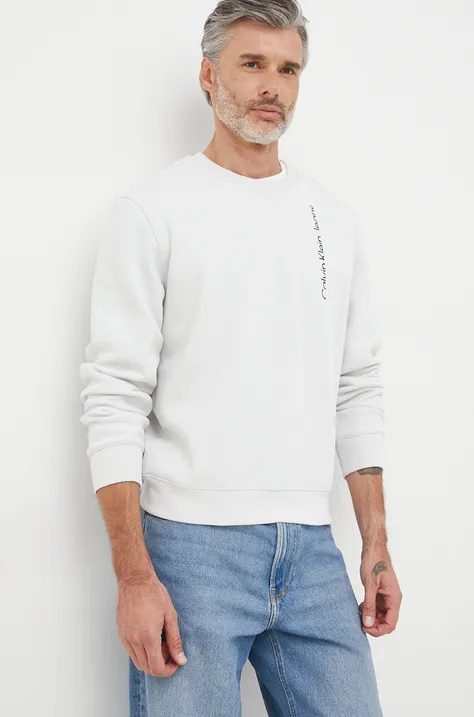 Кофта Calvin Klein Jeans мужская цвет серый с принтом