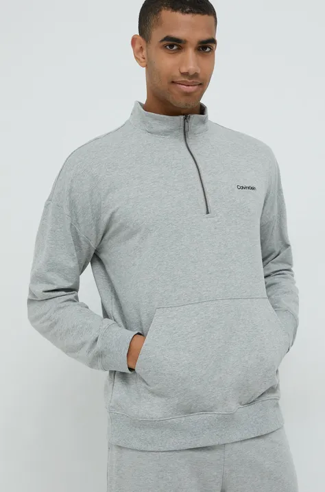Пижамная кофта Calvin Klein Underwear мужская цвет серый с принтом