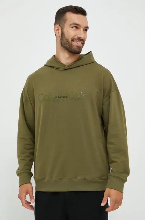 Пижамная кофта Calvin Klein Underwear мужская цвет зелёный с принтом