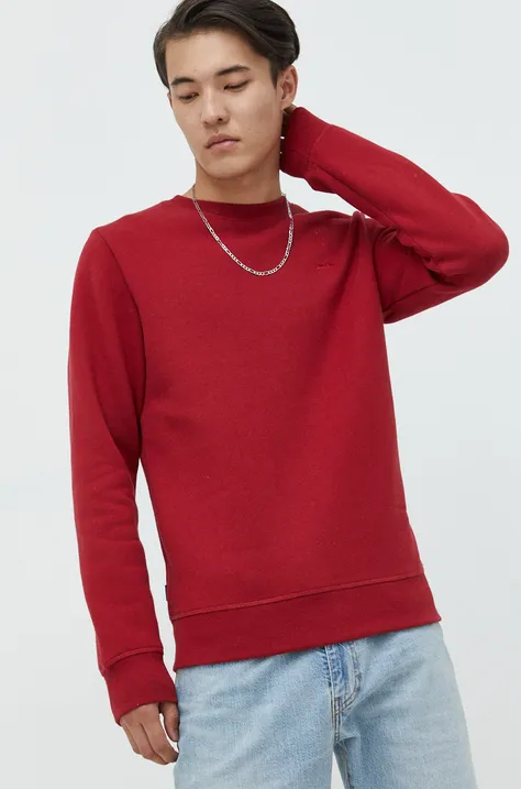 Superdry bluza męska kolor czerwony gładka