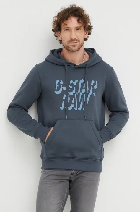 Суичър G-Star Raw в тъмносиньо с изчистен дизайн