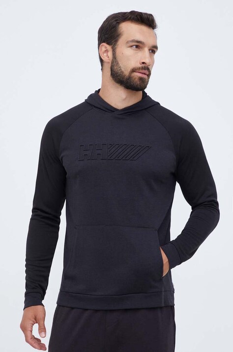 Helly Hansen bluza męska kolor czarny z kapturem wzorzysta