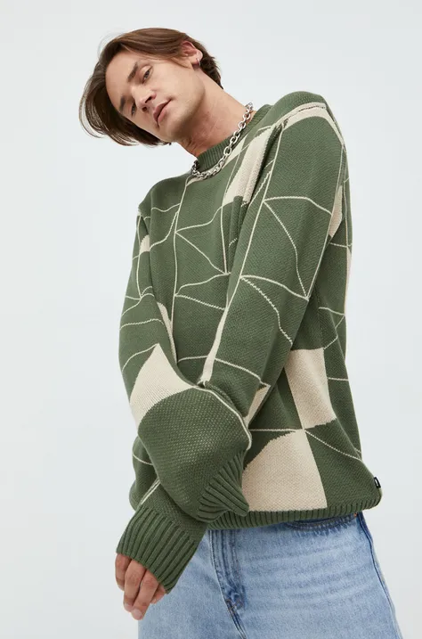 Solid sweter męski kolor zielony lekki