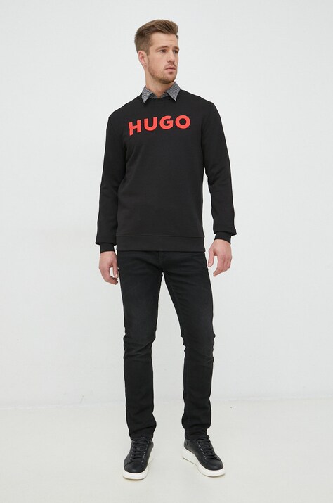 Бавовняна кофта HUGO — AW22-BLM19D, чорний — фото 2