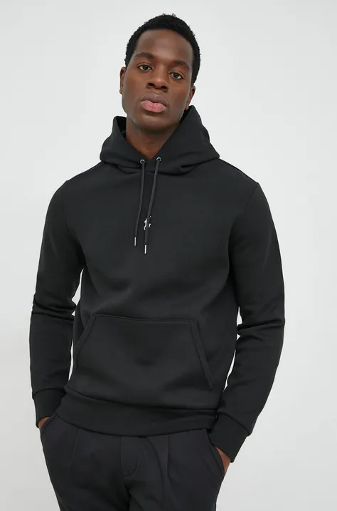 Кофта Polo Ralph Lauren чоловіча колір чорний з капюшоном однотонна