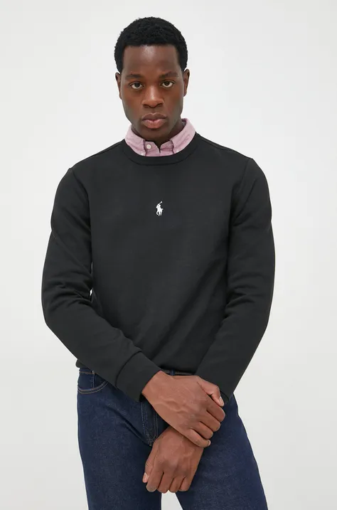 Polo Ralph Lauren bluza barbati, culoarea negru, neted