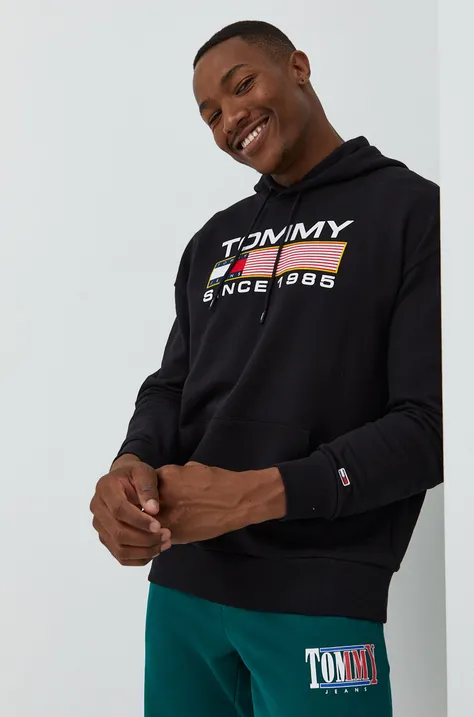Βαμβακερή μπλούζα Tommy Jeans χρώμα: μαύρο,