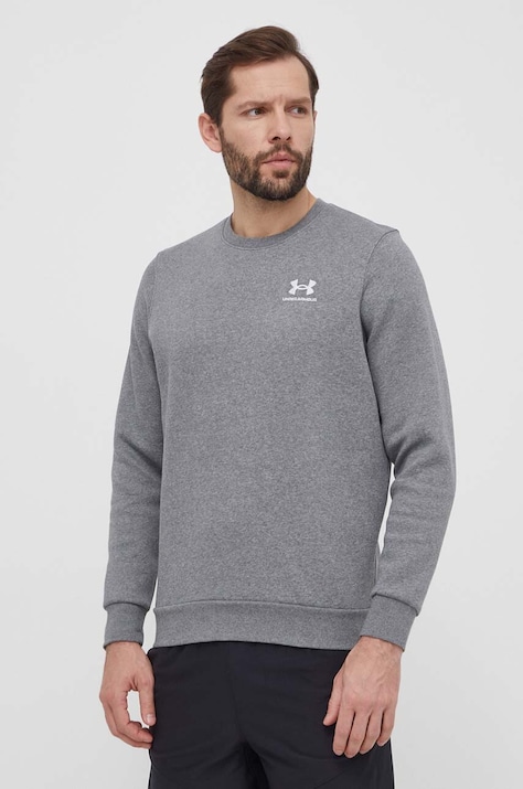 Under Armour felpa uomo colore grigio con applicazione