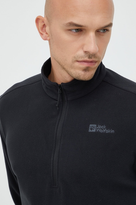 Спортивна кофта Jack Wolfskin Taunus чоловіча колір чорний однотонна