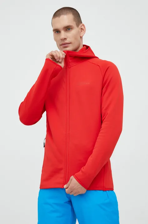 Športni pulover Jack Wolfskin Baiselberg rdeča barva, s kapuco
