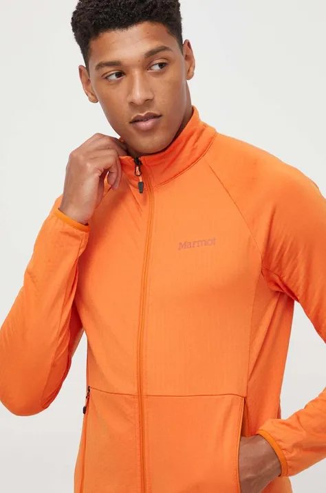 Спортивна кофта Marmot Leconte Fleece чоловіча колір помаранчевий однотонна
