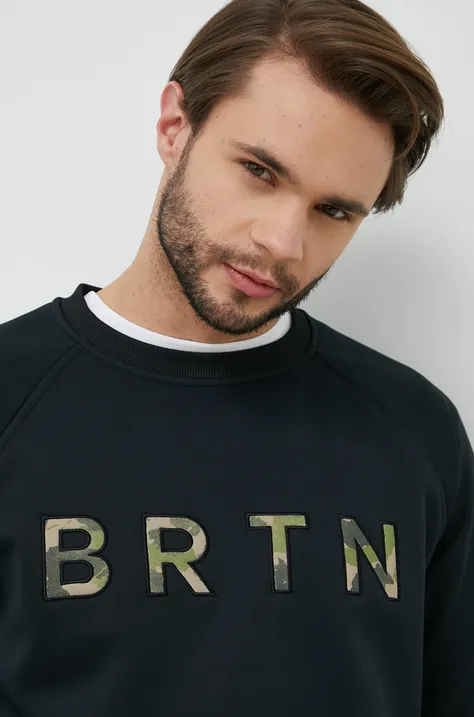 Burton bluza dresowa Crown męska kolor czarny z aplikacją