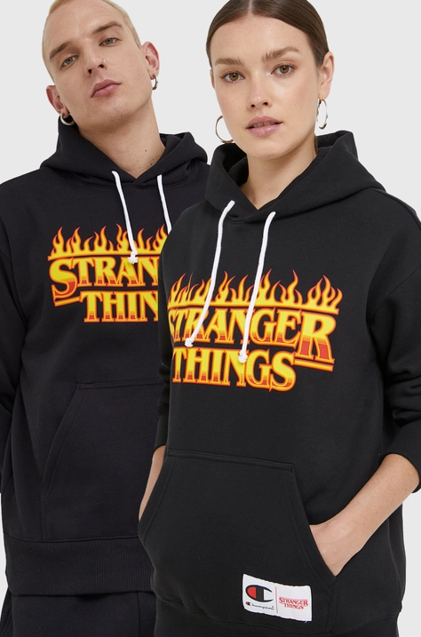 Champion bluza Xstranger Things culoarea negru, cu imprimeu