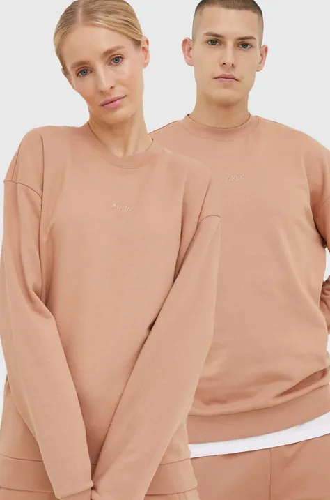 Arkk Copenhagen bluza bawełniana unisex kolor beżowy gładka