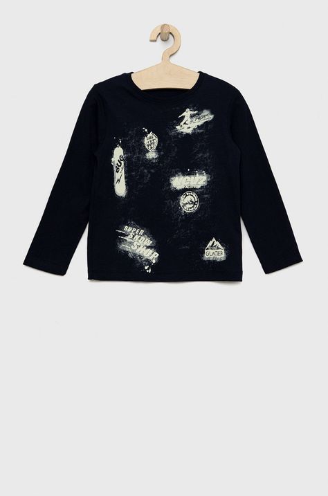 Detská bavlnená košeľa s dlhým rukávom Sisley