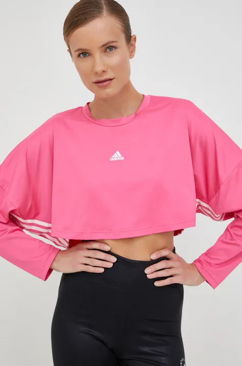 Majica dugih rukava za trening adidas Hyperglam boja: ružičasta