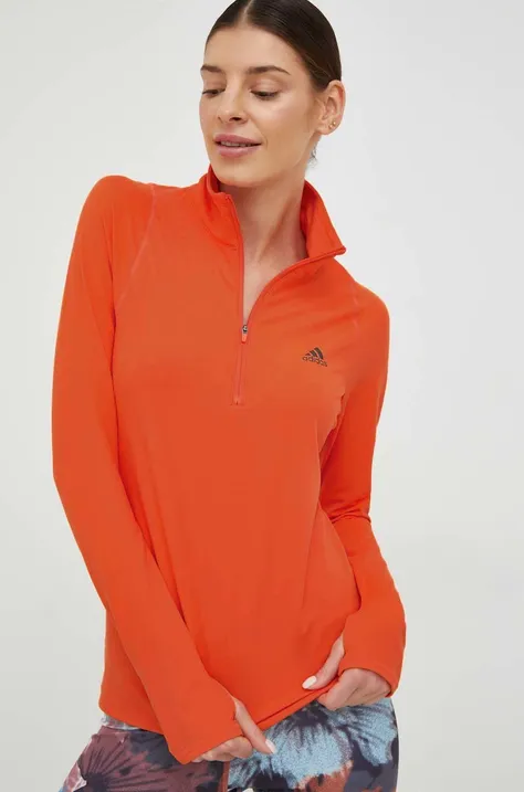 Μακρυμάνικο μπλουζάκι για τρέξιμο adidas Performance Run Fast χρώμα: πορτοκαλί