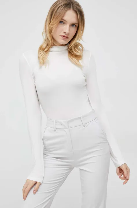 Majica z dolgimi rokavi Tommy Hilfiger ženski, bela barva