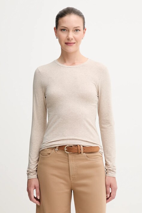 United Colors of Benetton longsleeve damski kolor beżowy 3ZQM3M858