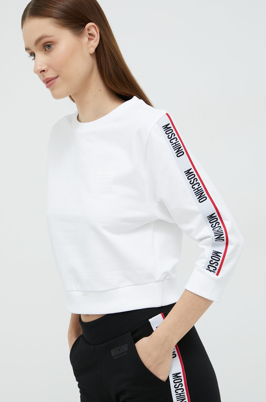 Moschino Underwear bluza damska kolor biały z nadrukiem