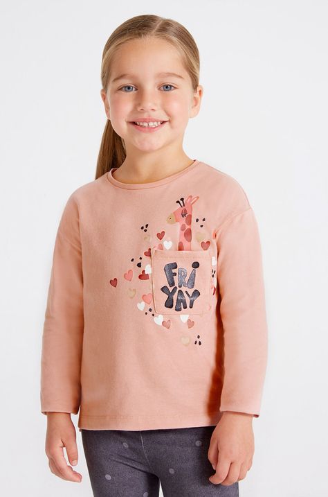Dětská bavlněná košile s dlouhým rukávem Mayoral ( 2-pak) růžová barva