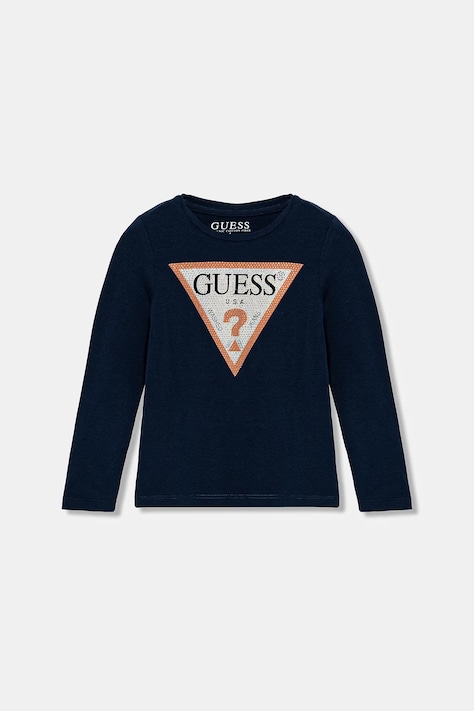 Guess longsleeve copii culoarea albastru marin
