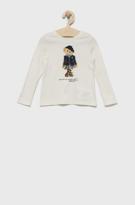 Detská bavlnená košeľa s dlhým rukávom Polo Ralph Lauren