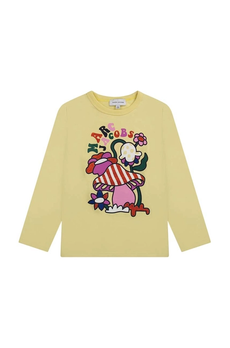 Marc Jacobs longsleeve din bumbac pentru copii culoarea galben