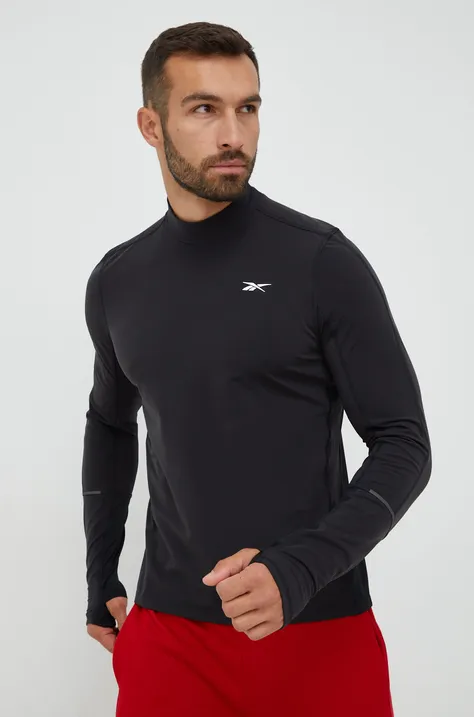 Tréningové tričko s dlhým rukávom Reebok United By Fitness , čierna farba, jednofarebné