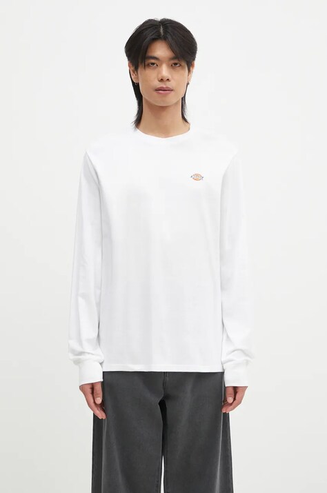 Bavlněné tričko s dlouhým rukávem Dickies bílá barva, DK0A4Y4RWHX1-WHITE