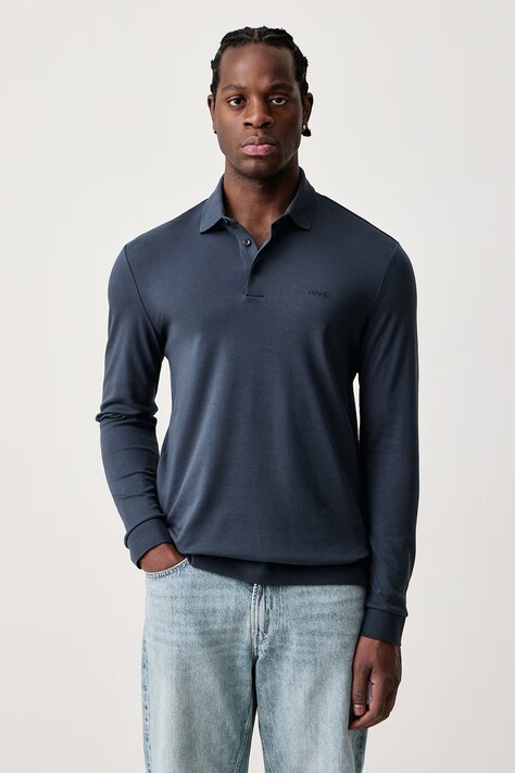BOSS Polo swetrowe męskie bawełniane Pado 30 fioletowe 50468392