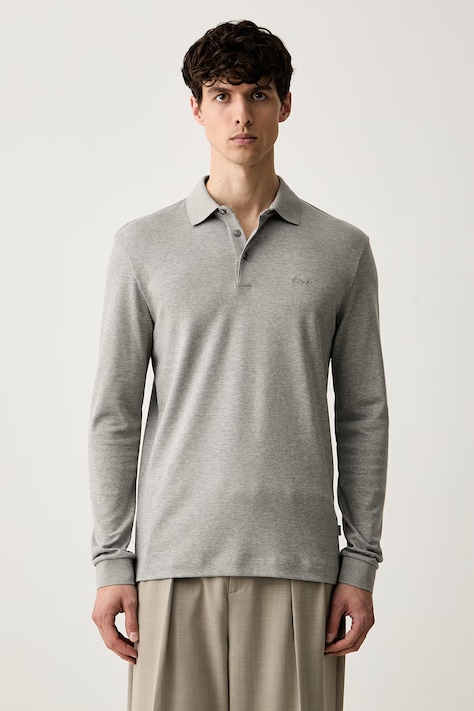 BOSS polo swetrowe męskie bawełniane Pado 30 szare 50468392