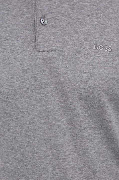 BOSS поло-светр чоловічий бавовняний Pado 30 — AW22-BUM05B, сірий — фото 5