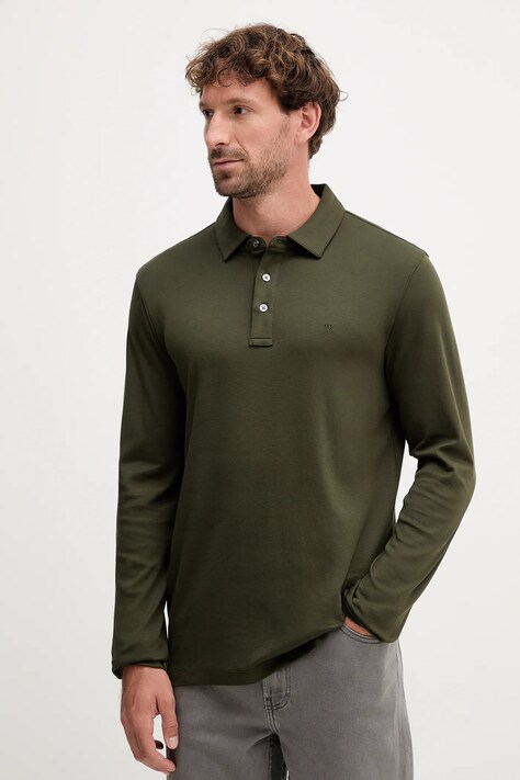 Michael Kors longsleeve bawełniany kolor zielony gładki