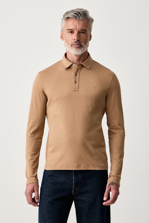 Michael Kors Longsleeve męski bawełniany brązowy CF150CFC93
