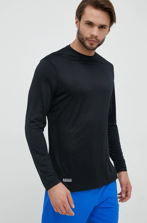 Under Armour longsleeve treningowy Tactical kolor czarny gładki