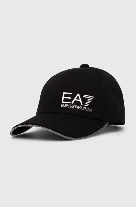Хлопковая кепка EA7 Emporio Armani цвет розовый с аппликацией