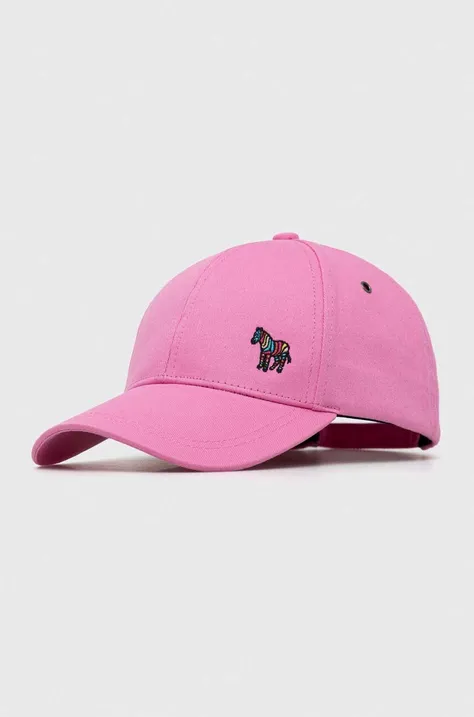 Хлопковая кепка Paul Smith цвет розовый однотонная