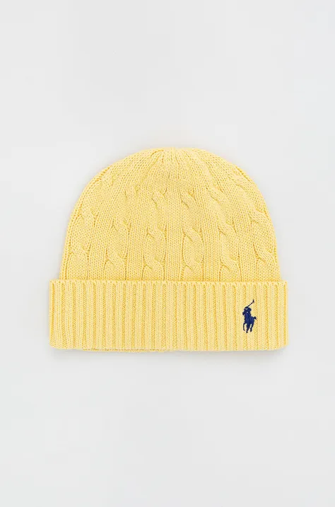 Βαμβακερό καπέλο Polo Ralph Lauren χρώμα: κίτρινο,