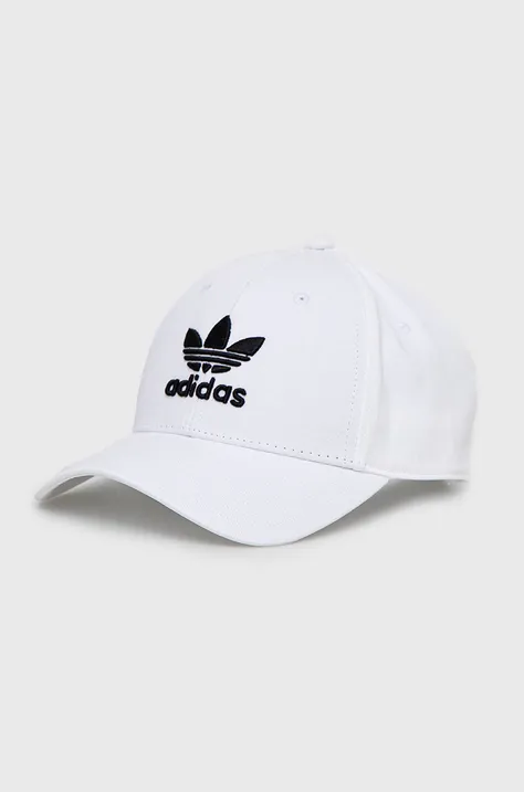 adidas Originals șapcă de baseball din bumbac culoarea alb, cu imprimeu FJ2545-WHT/BLK