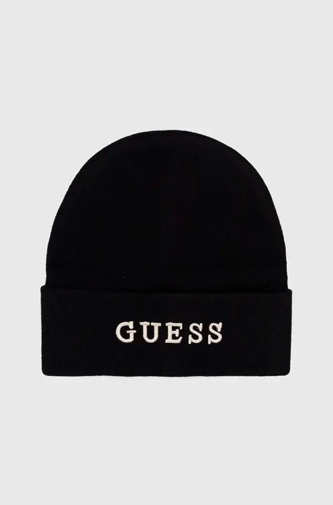 Guess czapka kolor czarny
