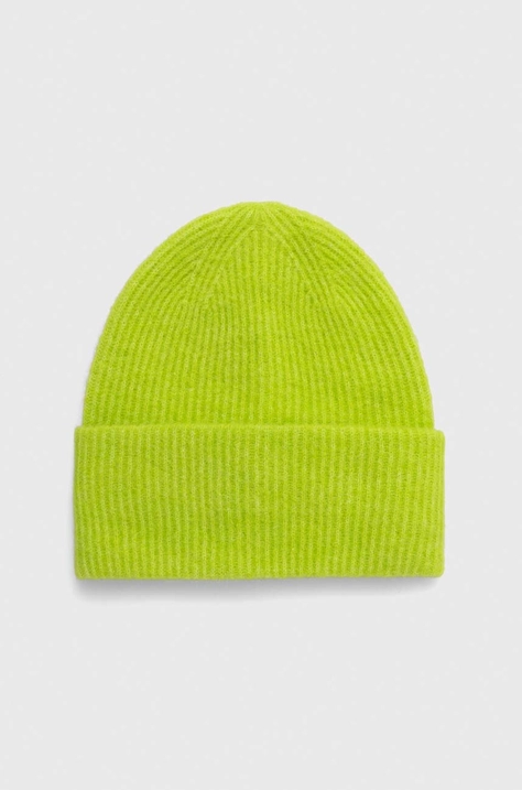 Samsoe Samsoe wool beanie green color