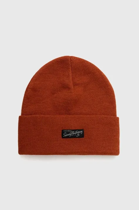 Superdry czapka kolor pomarańczowy