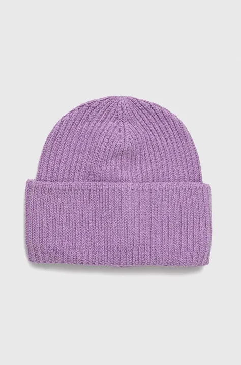 Abercrombie & Fitch czapka kolor fioletowy z grubej dzianiny