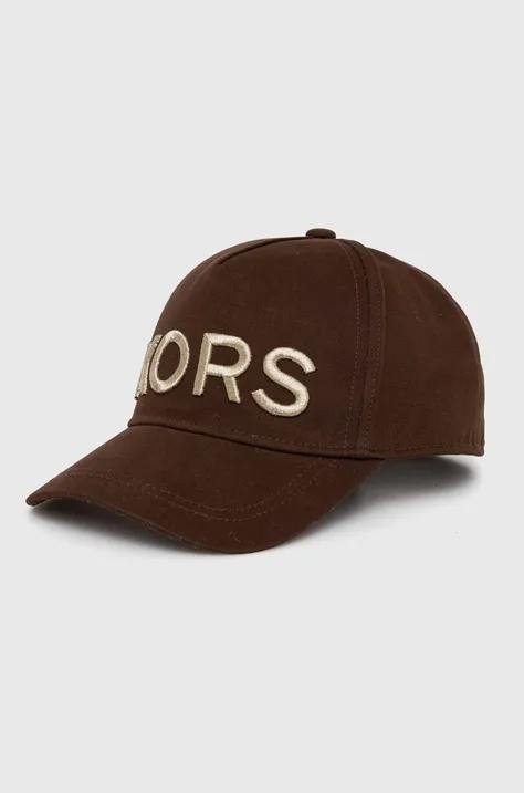 Michael Kors czapka dziecięca kolor brązowy z aplikacją