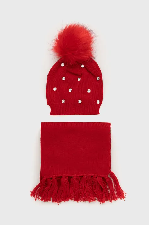 Birba&Trybeyond czapka i szalik dziecięcy kolor czerwony