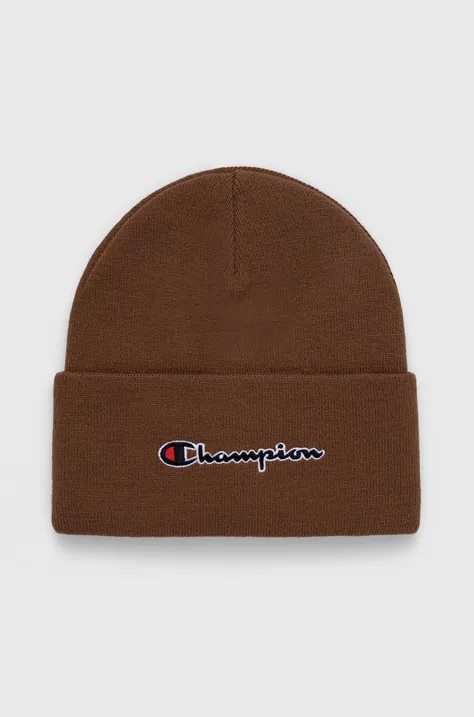 Champion czapka kolor brązowy z grubej dzianiny 805678-SLI