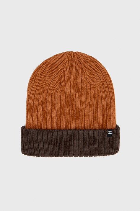 Шапка Billabong цвет коричневый из толстого трикотажа