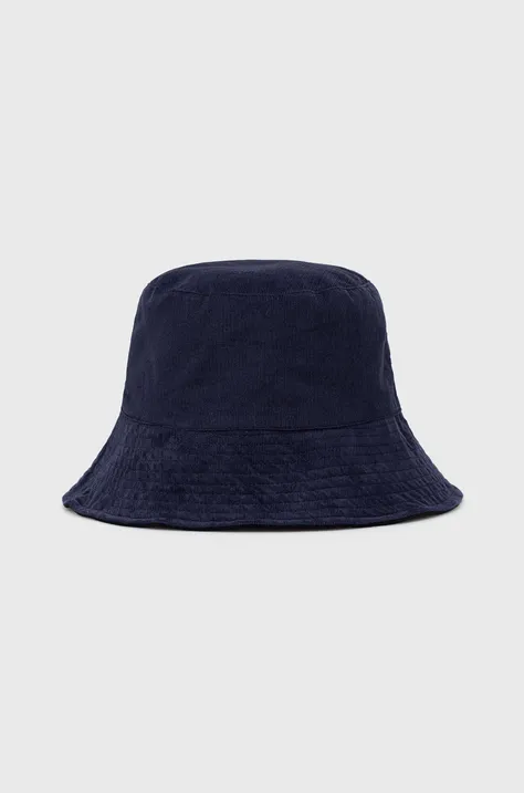 Шляпа из хлопка Sisley цвет синий хлопковый